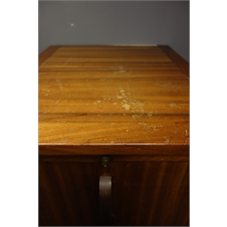  Art Deco walnut filing cabinet, four drawers, plinth base, W59cm, H135cm, D74  