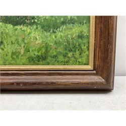 Robert Wood (British 20th century): 'The Lane Silpho' & two other North Yorkshire Farm scenes, three oils on canvas & board signed and dated (19)89/92/93, 28cm x x 44cm diminishing (3)