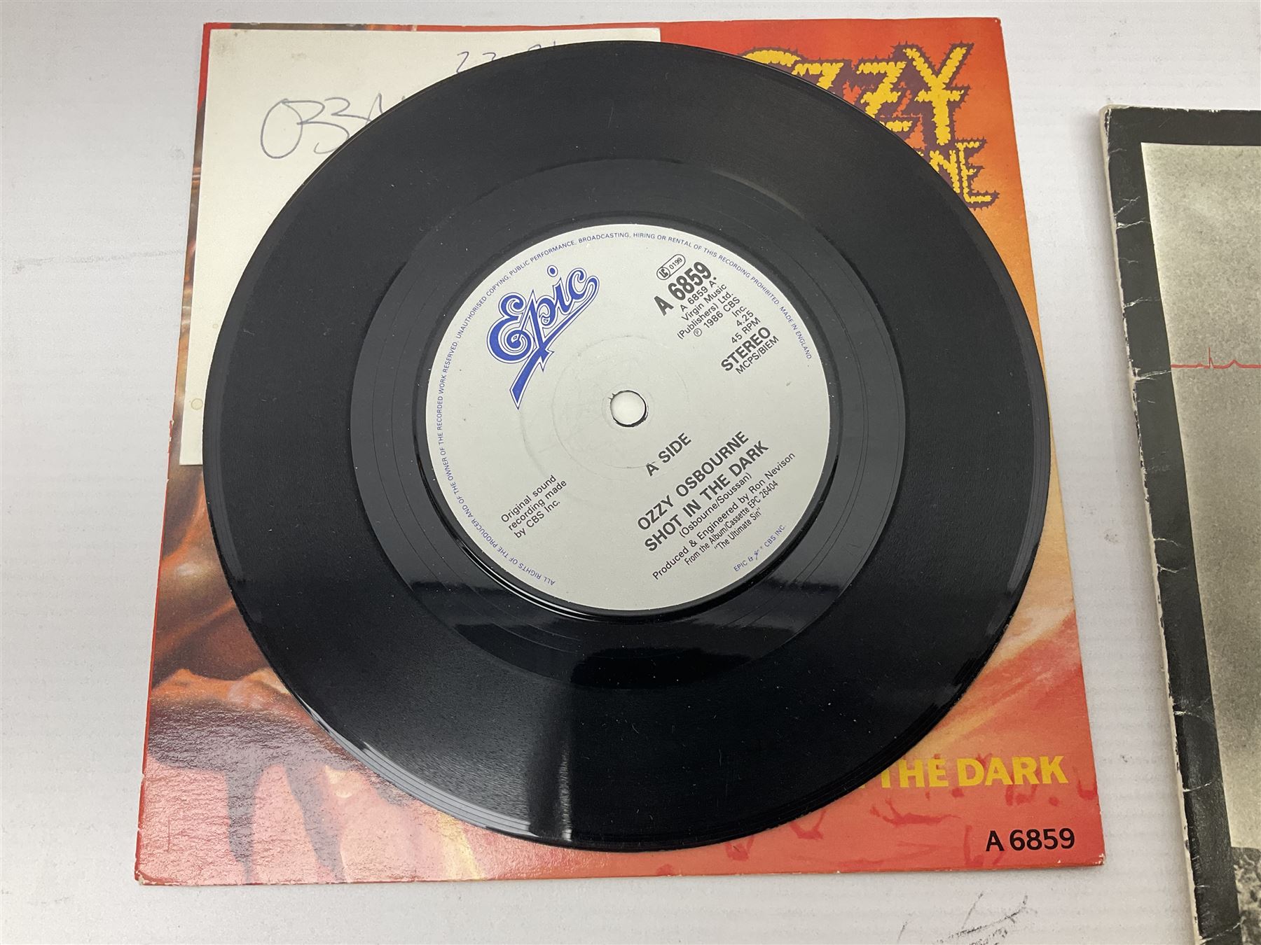 Ozzy Osbourne Shot in the Dark single, Rush World Tour magazine etc 