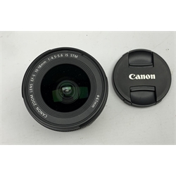 Canon EOS 700D DSLR digital camera with Canon lens 'MACRO 0.22m/0.7ft', 'Canon Zoom Lens EF-S 10-18mm 1:4.5-5.6 IS STM', with charger