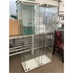 Two IKEA tall narrow glazed display cabinets  - THIS LOT IS TO BE COLLECTED BY APPOINTMENT FROM DUGGLEBY STORAGE, GREAT HILL, EASTFIELD, SCARBOROUGH, YO11 3TX
