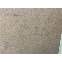 1970-1 photograph of West Ham United FC squad members, including Bobby Moore, Geoff Hurst, Harry Redknapp, Trevor Brooking, Jimmy Greaves, Billy Bonds etc, most players with signatures, 30 x 45cm, framed and glazed