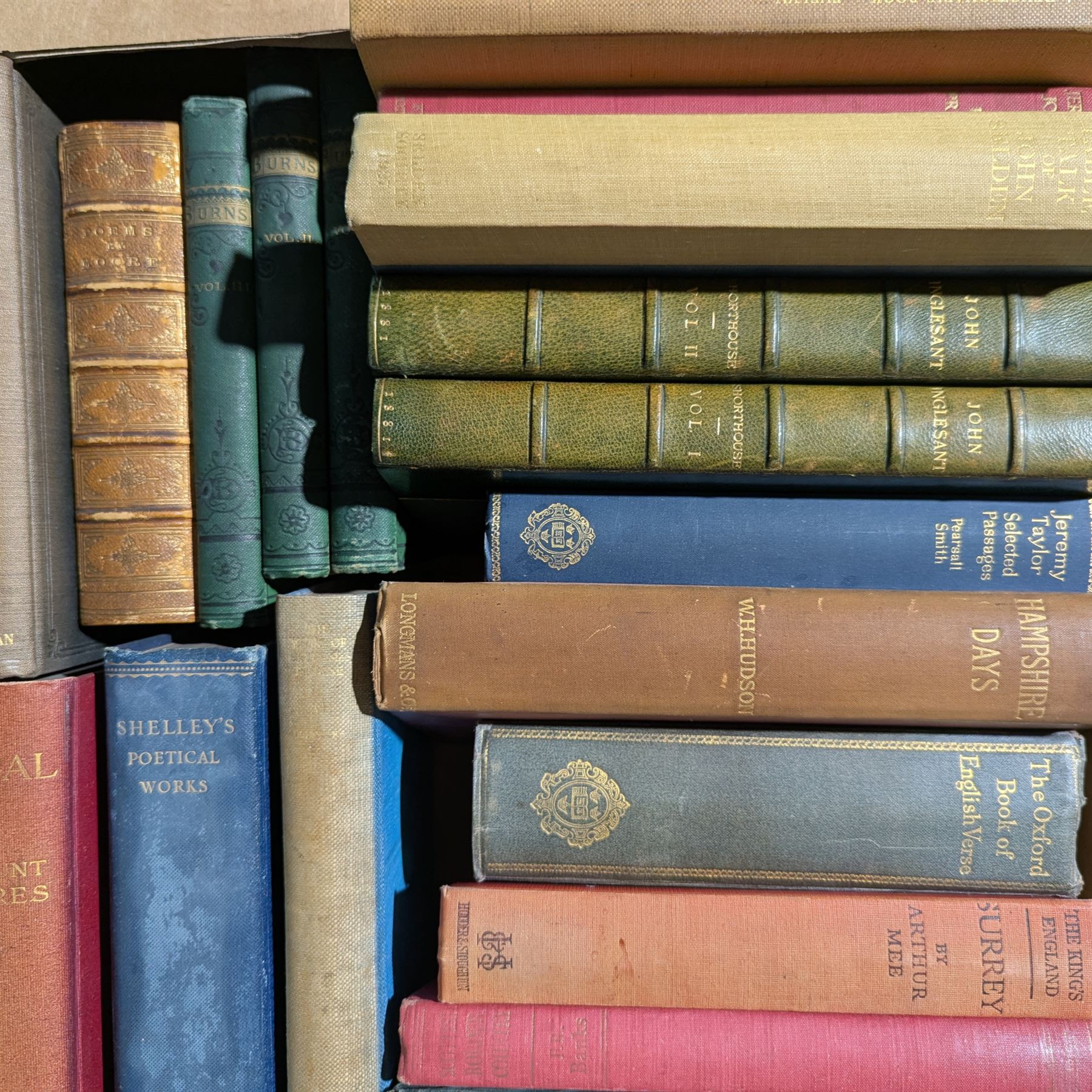 Collection of poetical works and other books in four boxes