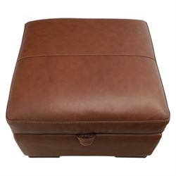 Sofology - grand two cushion three seat sofa, and matching two seater and stool with storage, upholstered in cocoa brown leather
Lengths: 210cm and 165cm