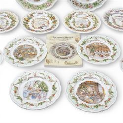Collection of Royal Doulton Brambly Hedge wares, comprising two calendar plates, 2002 and 2003, four recipe plates 'Strawberry Shortcake' 'Apple Pie' 'Mushroom Tart' and 'Crystalized Violets', six Midwinter plates and four season plates (16)