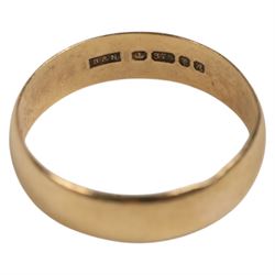 9ct gold diamond set locket and a 9ct gold wedding band, both hallmarked