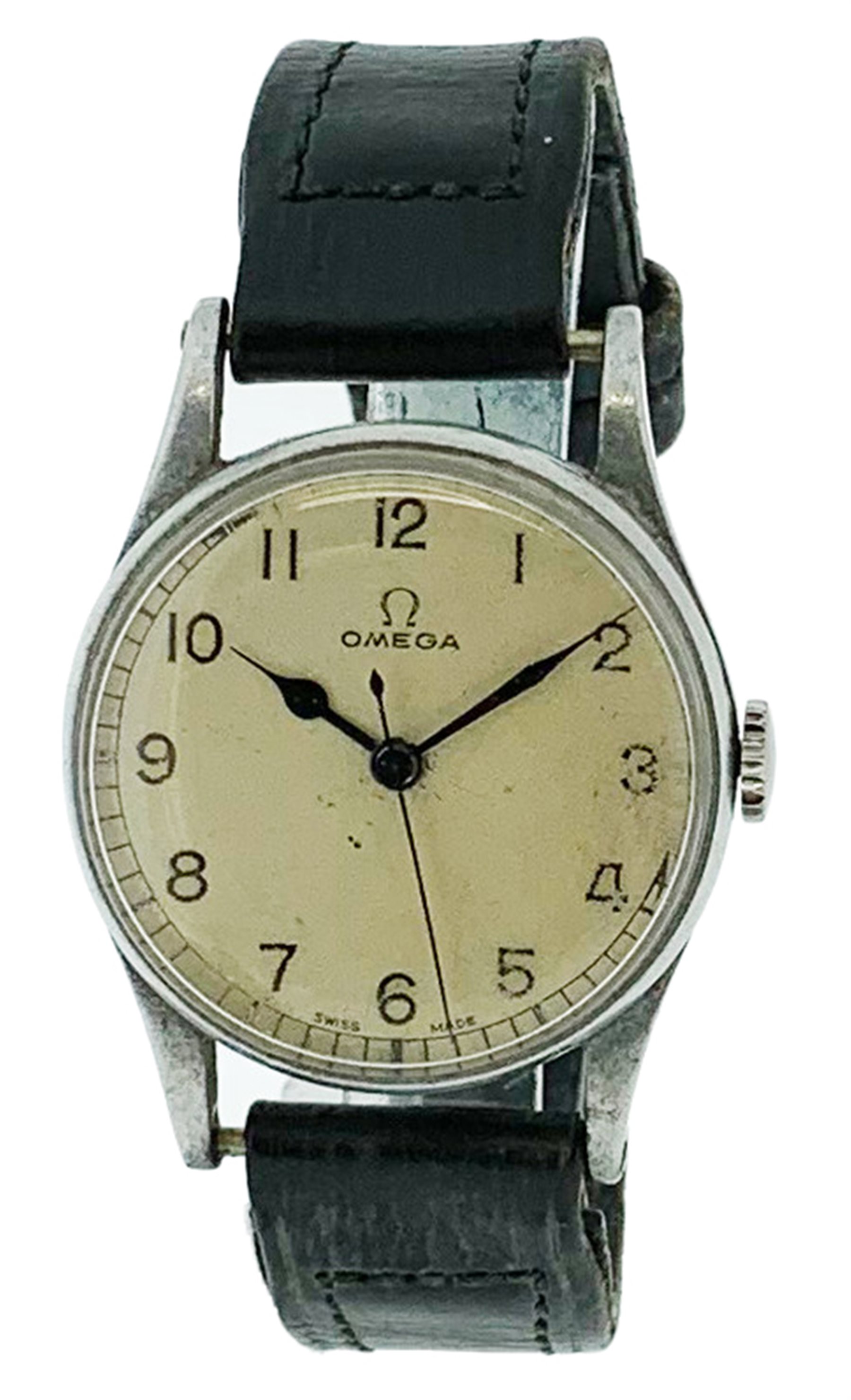 Omega WWII British Military issue stainless steel wristwatch ref