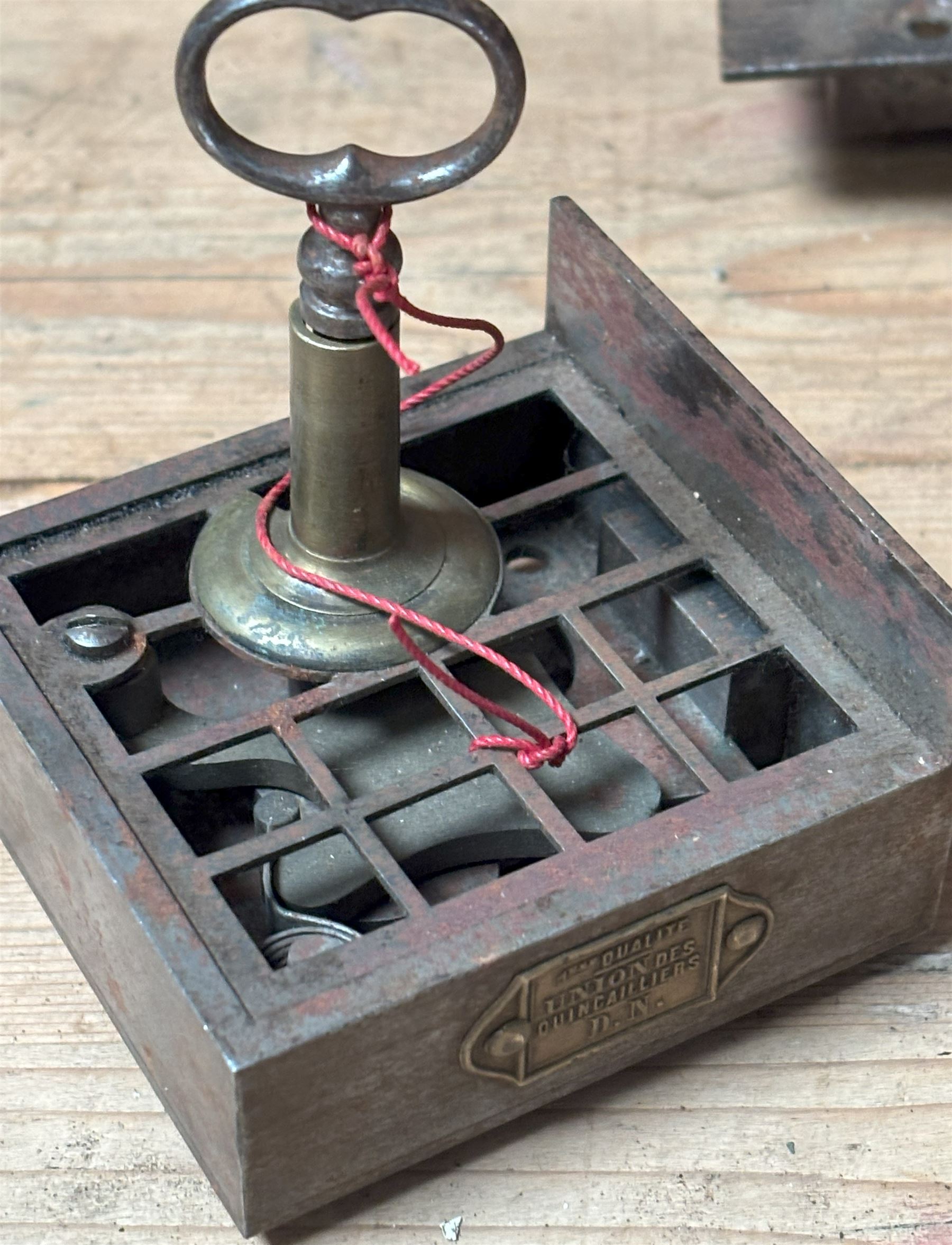 Collection of 19th century named door locks, mostly with keys, including Chubb, Hobbs& Co. Union Des Quincailliers, Nettlefolds a1 patent, and one stamped P & O. (7)  - COLLECTION BY APPOINTMENT FROM: The White House, Thirsk Road, Easingwold, York, YO61 3NF - CALL 01723 507111 TO ARRANGE