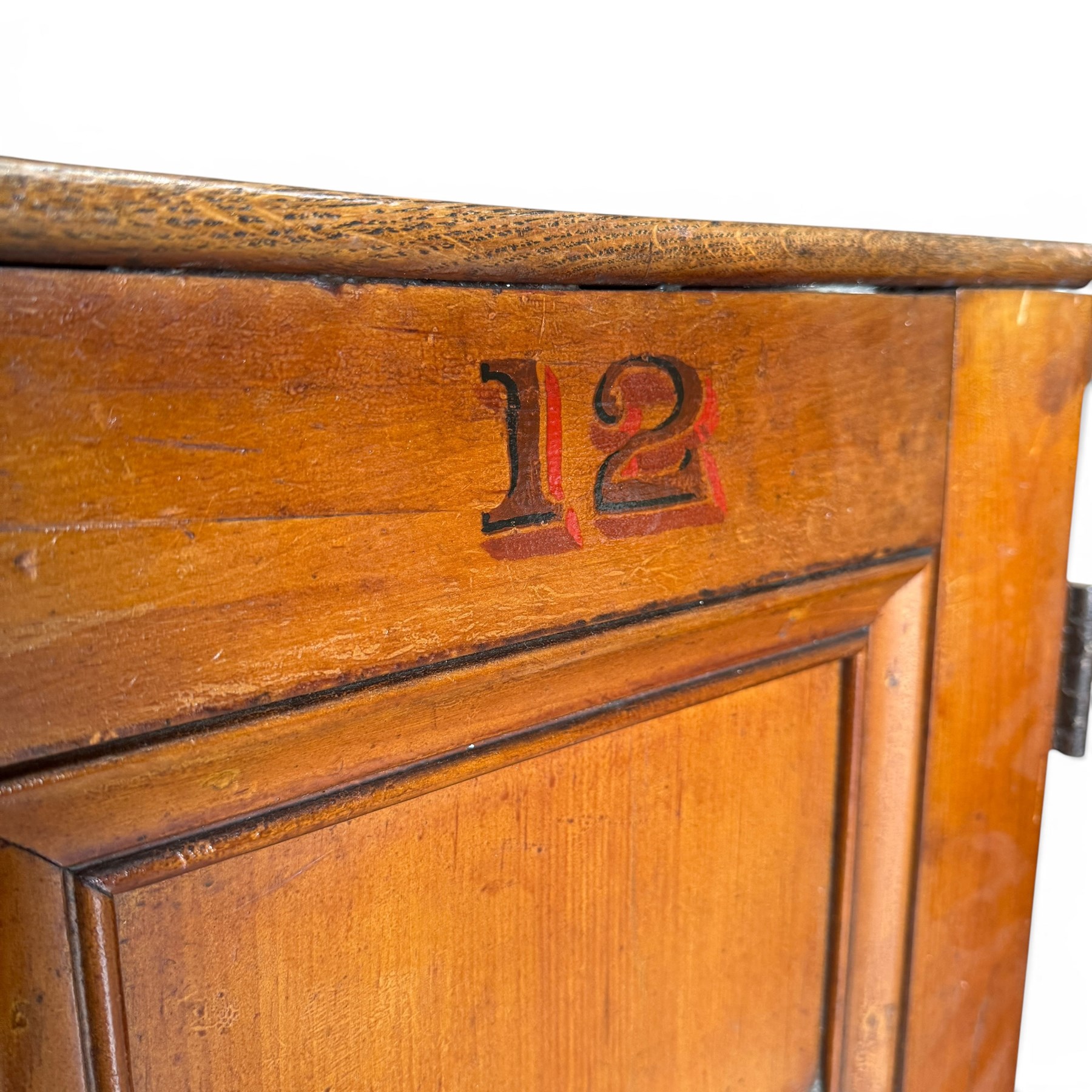 Collection of approximately twenty stained pine Victorian pew end doors or shutters, each formed of two panels with stencilled numbers to the top
Provenance: recently removed from Pocklington Methodist Church