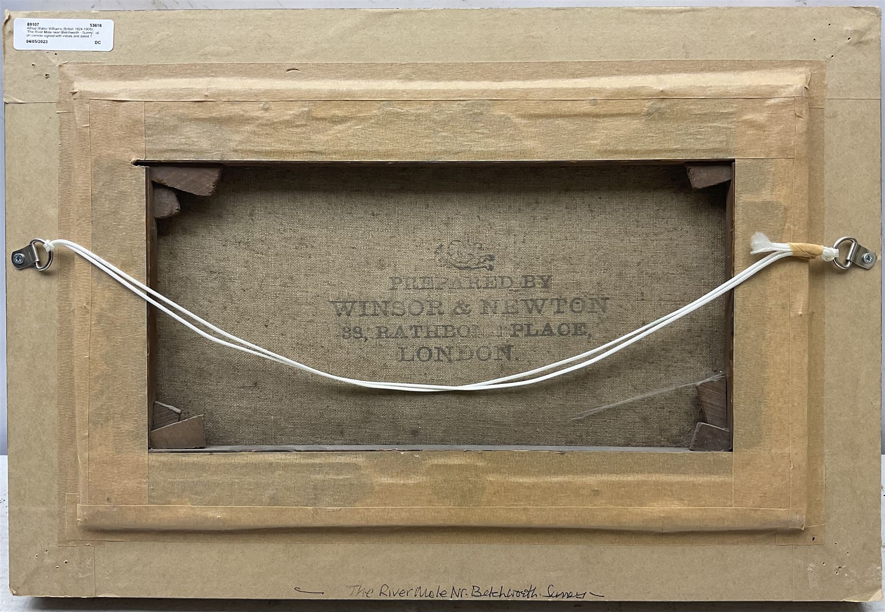 Alfred Walter Williams (British 1824-1905): 'The River Mole near Bletchworth - Surrey', oil on canvas signed with initials and dated 1875, 22cm x 37cm