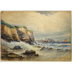  Austin Smith (British early 20th century): Scarborough from Cornelian Bay, watercolour signed and dated 1918, 27cm x 38cm (unframed)  