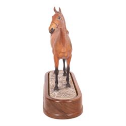 Royal Worcester equestrian figure Arkle, modelled by Doris Lindner, limited edition 489/500, with framed certificate, L26m 