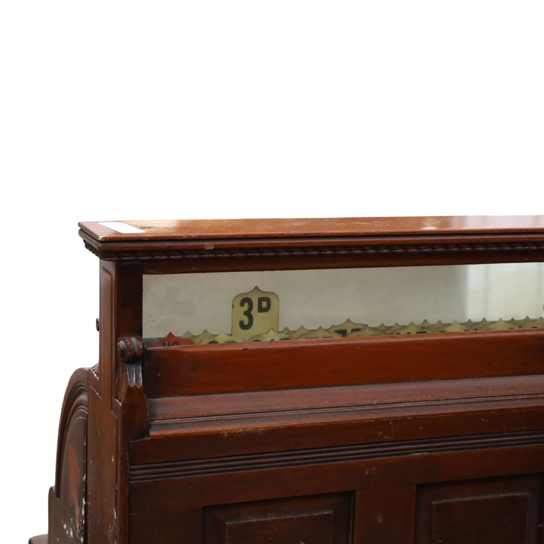 Late 19th Century American cash register in an inlaid walnut case by the National Cash Register Co. Dayton, Ohio USA, H48cm