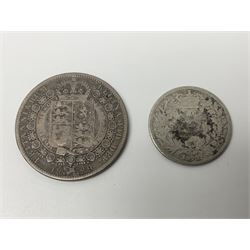Great British and World coins, including Queen Victoria 1889 halfcrown, pre-decimal pennies, threepences, sixpences and other denominations, commemorative crowns etc