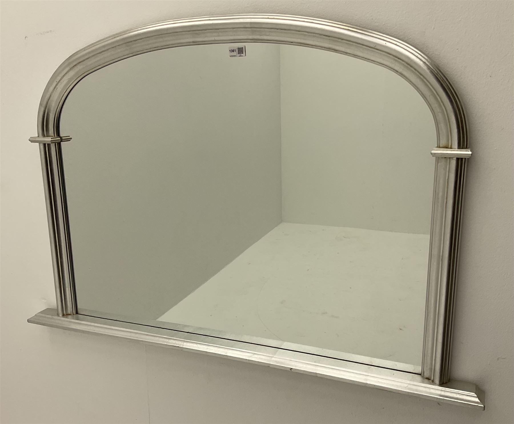 Arch top overmantle mirror in silver frame The Furnishings Sale Furniture & Interiors