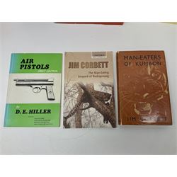 Collection of books, pamphlets and catalogues on guns and shooting including Colin Greenwood: Rook & Rabbit Rifle. 2006; Frank de Haas: Bolt Action Rifles. 1984 and Single Shot Rifles and Actions. 1969; Ian Skinnerton: .577 Snider-Enfield Rifles and Carbines. 2003 and two Small Arms Identification Series booklets; two Collectors Guides on Air Rifles by D.E. Hiller etc; and Bruce Bairnsfather Bystander's Fragments From France No.4