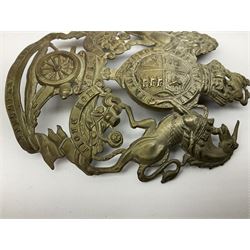 First East York Artillery Victorian helmet plate, 8cm x 10cm