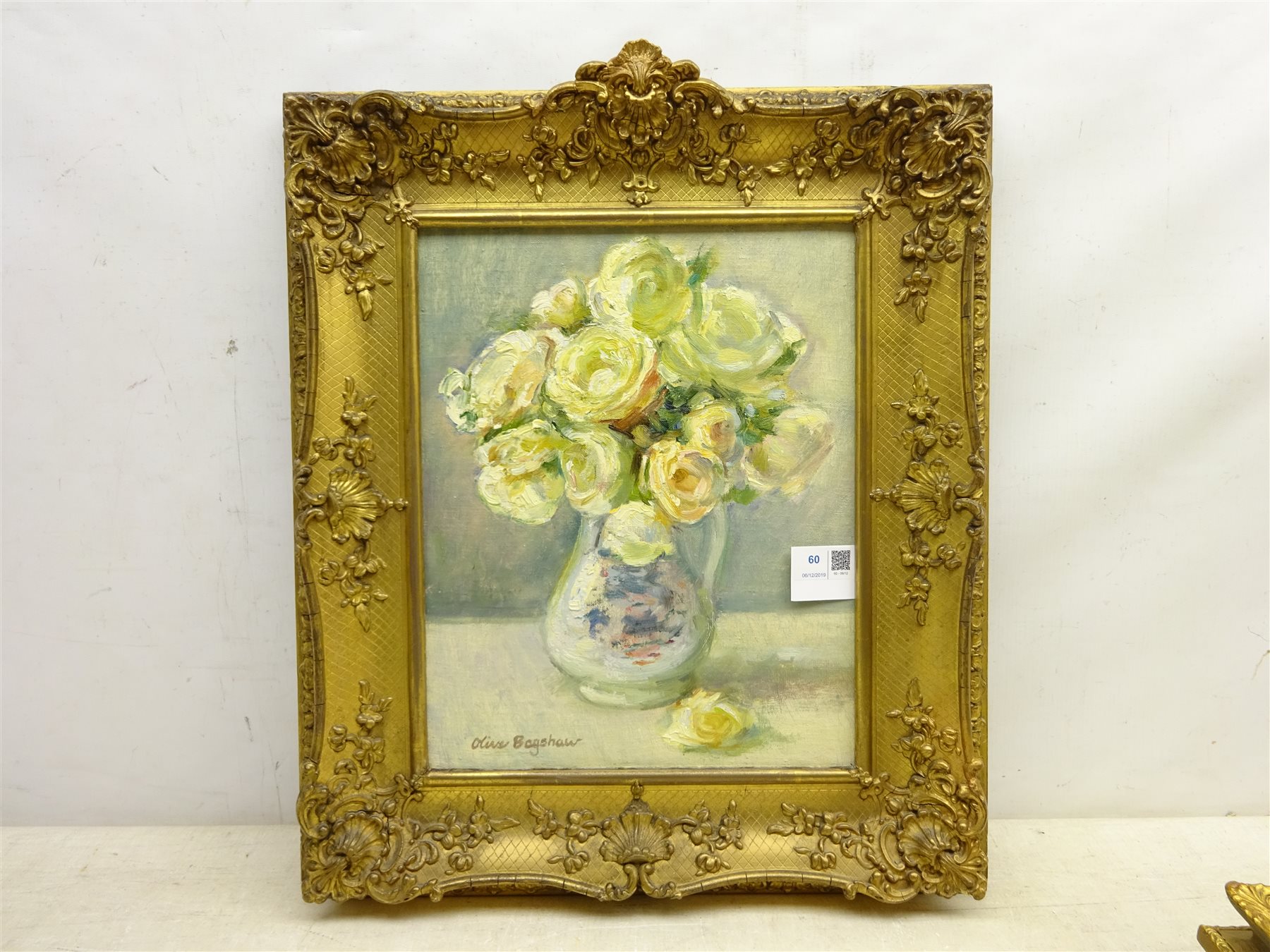 Olive Bagshaw (Northern British fl.19651978) Still Life of Roses in a