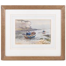 Charles William Adderton (British 1866-1944): Flamborough Boats, watercolour signed and dated '96, 17cm x 24.5cm 