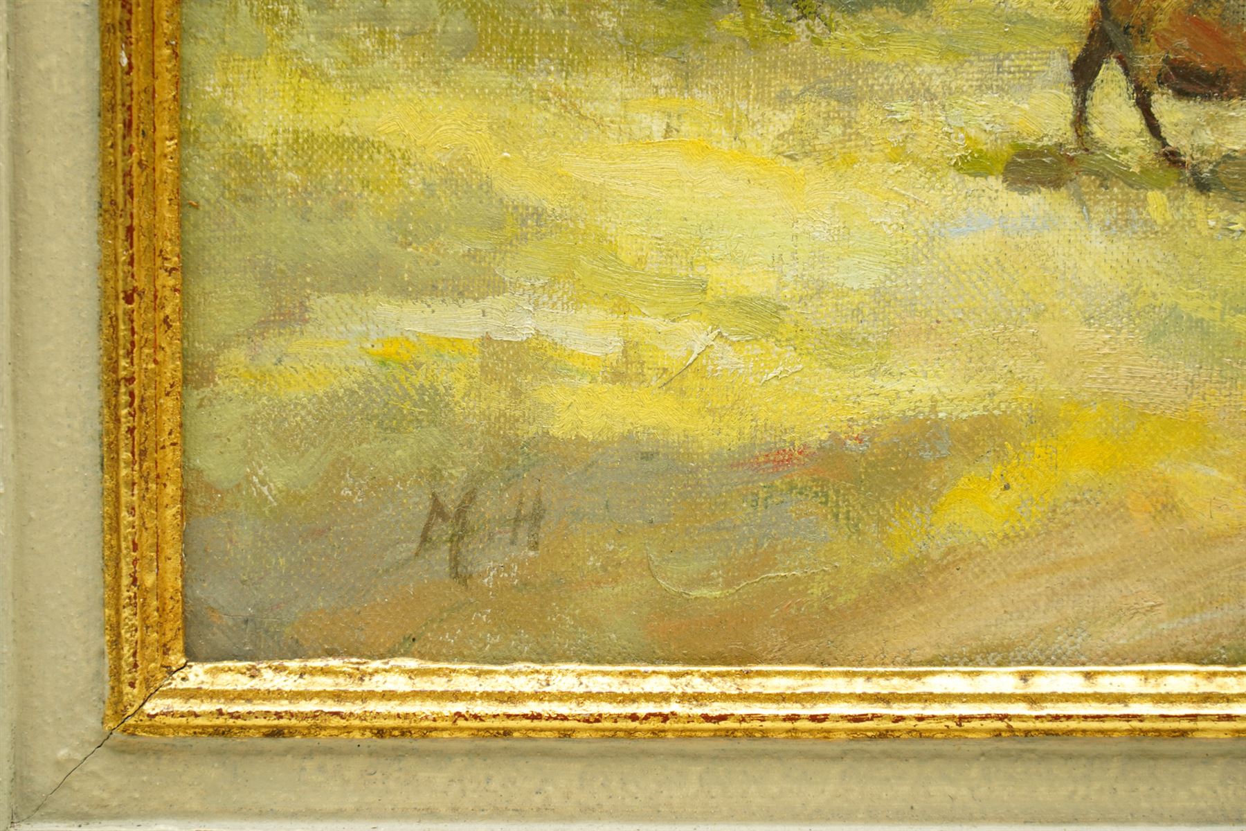 Marjorie Hoare (British 1953): 'House in Provence' and 'The Copse', two oils on canvas signed, inscribed verso max 37cm x 44cm (2)
