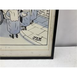 Raymond Allen Jackson ‘JAK’ (British 1927-1997): '...and I put it to you!', Hadfield Steel Works - SAS Transport, original pen ink and wash cartoon signed 47cm x 56cm
Notes: JAK drew for the Evening Standard from 1952 until his death in 1997