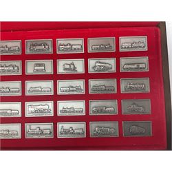 'Great British Locomotives' fitted cased set of fifty modern cast pewter ingots, issued by The National Railway Museum, and a further loose ingot, with accompanying book