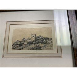 Collection of etchings, artists including Frank Short, Malcolm Osbourne, Anne Hayward (wood engravings), Leonard Russell Squirrell, Grainger Smith, Thomas Riley, Simon Bull, Douglas Ian Smart, Rembrandt (restrike), Kenneth Holmes, William Walcot, Henry Rushbury, etc (16)
