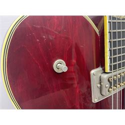 American Gretsch Super Chet semi-acoustic guitar, 1960s/70s, with 'pots' on scratch plate, serial no.5 2071, L111cm overall;  in original hard carrying case  