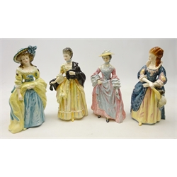 Four Royal Doulton limited edition figures in the Gainsborough Ladies series comprising 'Mary, Countess Howe' HN3007 no. 3567/5000, 'Sophia Charlotte Lady Sheffield' HN3008 no.3752/5000, 'The Honourable Frances Duncombe' HN3009 no.2138/5000 and 'Isabella Countess Sefton' HN3010 no.2476/5000, all with certificates (4)  