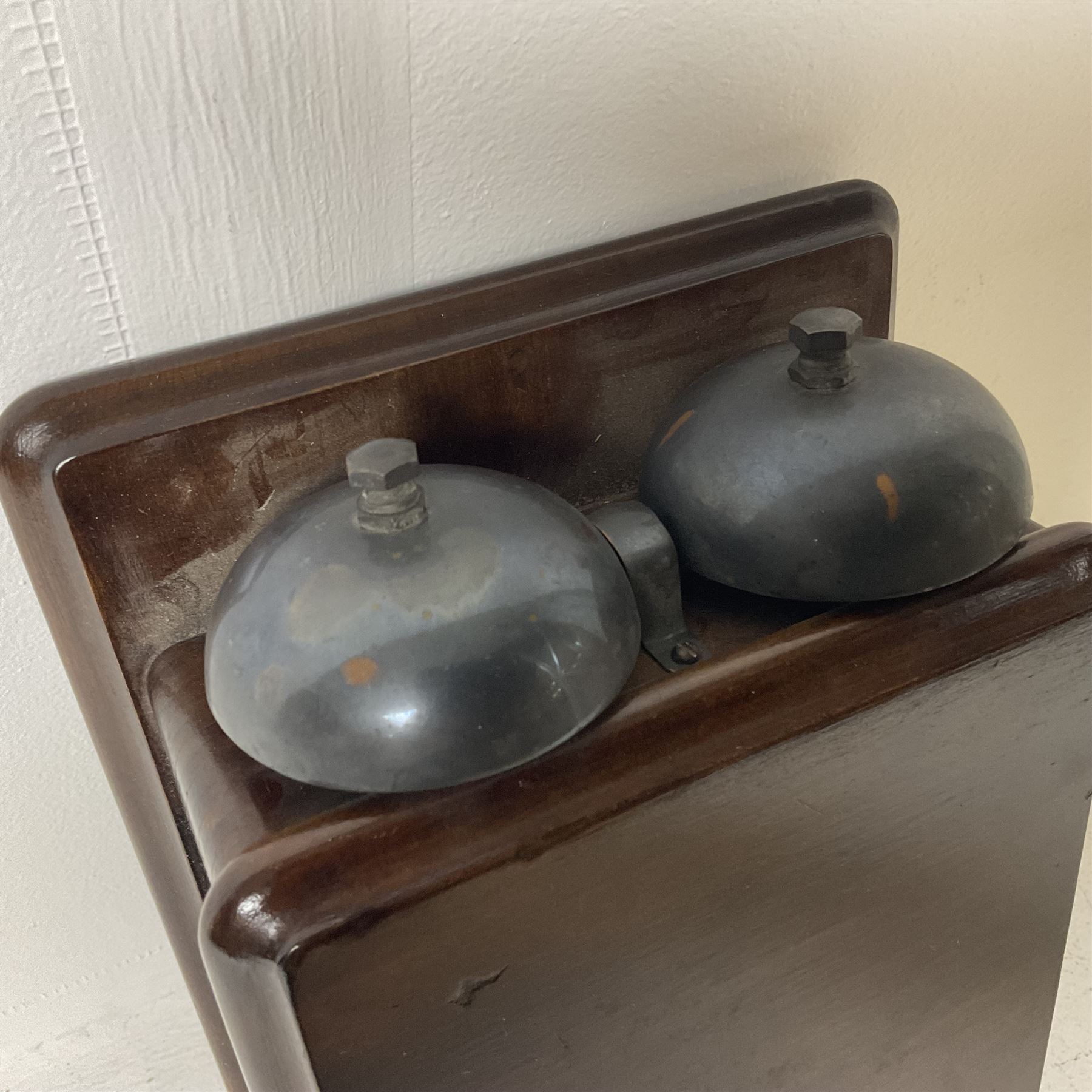 Two GPO wall mounted bell boxes, the first example marked no.1, and no.1A, together with three other wall mounted bell boxes 