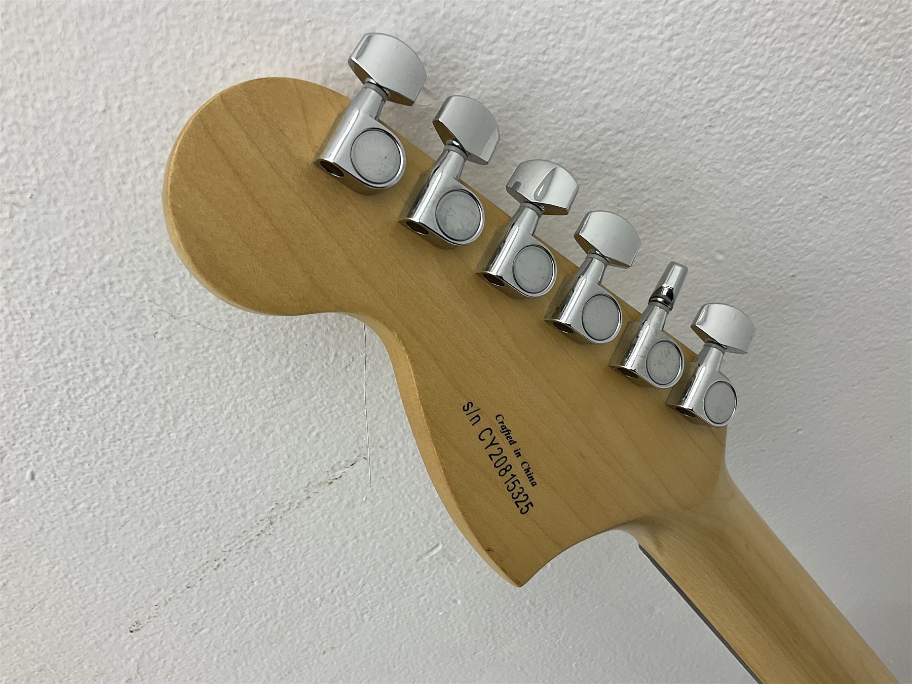 Fender Squier Strat Affinity six-string electric guitar with 20th anniversary plaque verso, serial no.CY20815325 L99cm; in soft carrying case