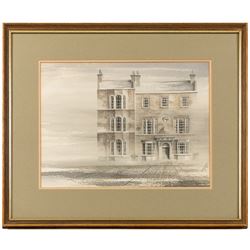 Janet Thackray (British 20th century): Lady Palmer's Cottage - Runswick Bay, watercolour signed 24cm x 34cm; M Taylor (British 20th century): 'Thistle - The Fleece Shorn', watercolour signed and dated '83, titled on label verso 25cm x 34cm (2)