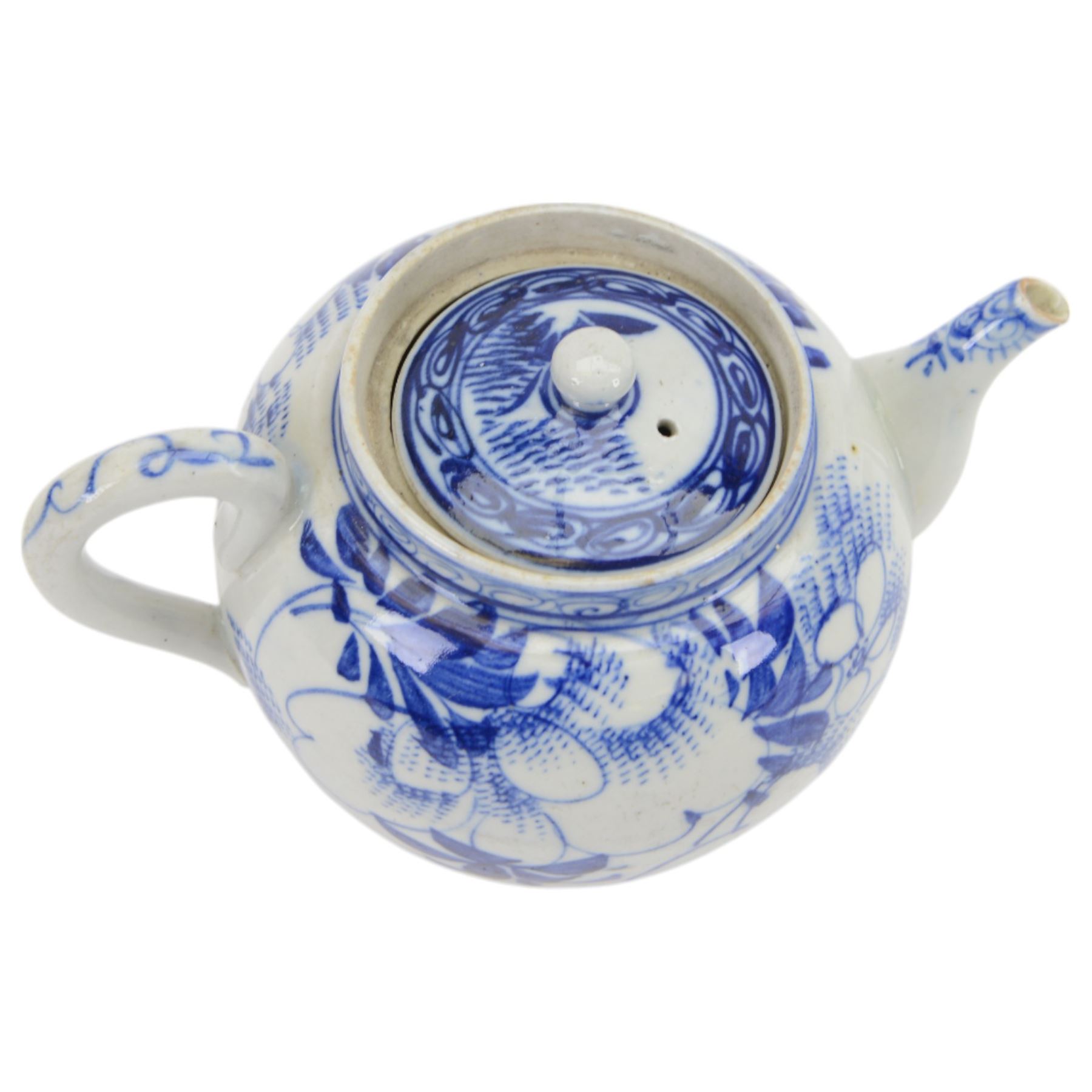 Collection of Japanese and similar ceramics, including pair of Satsuma side plates, decorated with a crowd of figures, blue and white teapot with floral decoration, blue and white vase and plates, etc