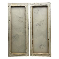 Maggie Thompson (Yorkshire Contemporary): 'Hellebores I & II', pair acrylics on canvas signed, 85cm x 33cm  (2)