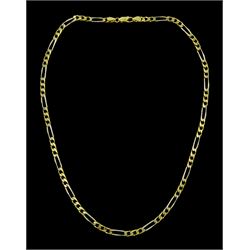 18ct gold Figaro link chain necklace, stamped 750