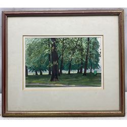 Ian Seymour Wells (British 1937-): 'Kensington Gardens', watercolour signed and dated '79, titled verso 16cm x 24cm