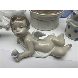 Five Lladro figures, to include Mary, Jesus, polar bear etc, together with a large collection of Nao figures and other ceramics 