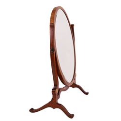 Edwardian dressing table mirror, of oval form, H56cm