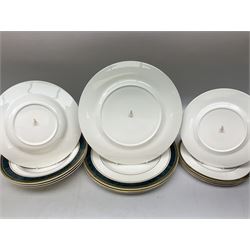 Royal Doulton Biltmore patterned tea and dinner wares, to include four teacups and saucers, four coffee cans and saucers, dinner plates, side plates, soup bowls and bowls for four etc, seconds, (37)