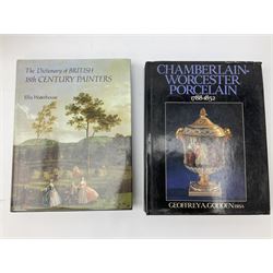 Group of Fine Art and Antique reference books, to include examples on Victorian painters, equestrian artists, Worcester porcelain, etc. 