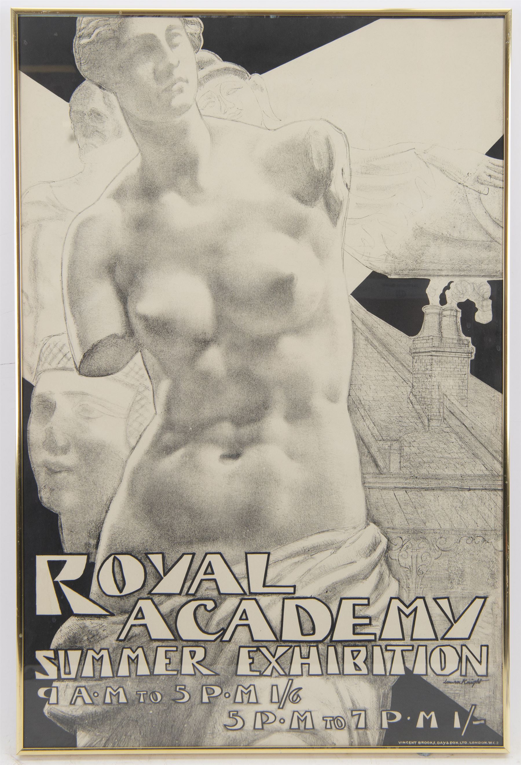 After Laura Knight (British 1877-1970): 'Royal Academy Summer Exhibition', monochrome poster c1930's pub. Vincent Brooks Day and Son London 75cm x 50cm
