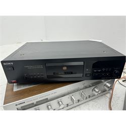 Hi-fi separates, to include Sony Current Pulse D/A Converter CD player CDP-XB930E, Yamaha Natural Sound Receiver R-S700 and a Yamaha Natural Sound Stereo Receiver CR-820