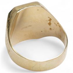 14ct gold signet ring and a smaller 9ct gold signet ring