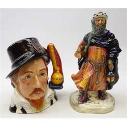  Royal Doulton figure Good King Wenceslas HN 2118 and limited edition character jug King James I no. 308/1000 (2)  