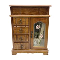 Jewellery cabinet with a quantity of costume jewellery