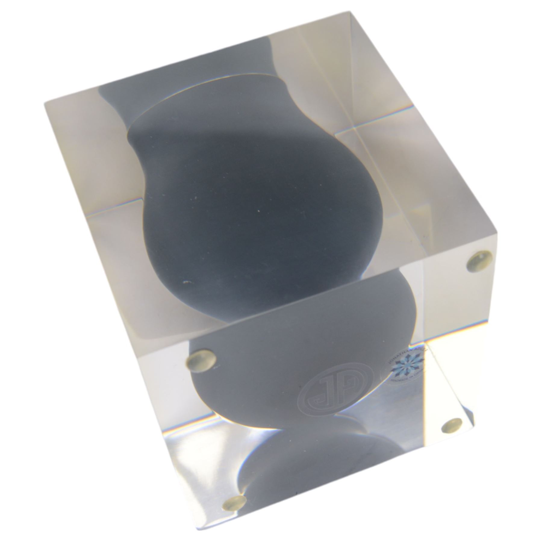 Four Jonathan Adler items, to include Op Art Lacquer box, in black and white geometric pattern, acrylic black Bel Air Scoop vase, Zebra Stacking dish and a white matte photograph frame, together with an Alexandra Von Frustenberg acrylic box with black and white geometric pattern