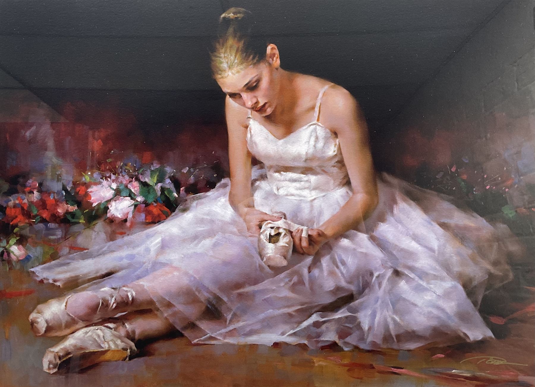 After Stephen Pan (Chinese 1963-): Ballerina and Ballet Shoe, lithograph signed 48cm x 67cm 