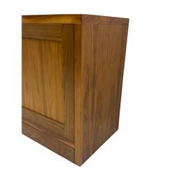 Walnut side cabinet/entertainment cupboard, fitted with two cupboards and two drawers