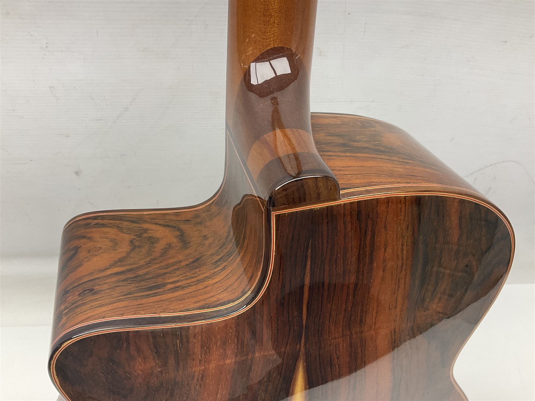 Spanish Gitano Manuel Rodriguez Maccaferri guitar, model no.EMC1; bears label; L98cm; in lightweight carrying case