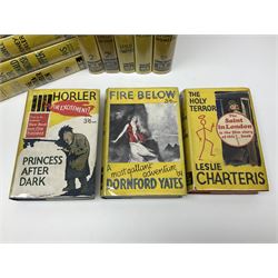 Collection of Hodder and Stoughton yellow jacket version books, to include Sydney Horler, George Goodchild, Dornford Yates, Leslie Charteris etc 